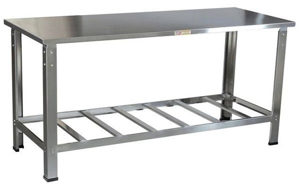 Mesa Aço Inox Com Paneleiro De Trabalho 070x70x80 Diversos