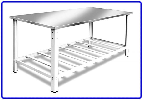 Mesa Aço Inox C/ Paneleiro De Serviço 100x70x80