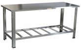 Mesa De Serviço Aço Inox 1,90x0,70 Com Prateleira Padaria